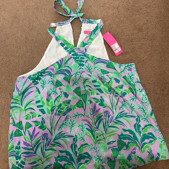 Lovely Lily Pulitzer Rori halter top in "purple iris on the chase," Size XL - Picture 2 of 3